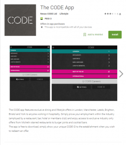 The CODE App London bars cafes restaurants